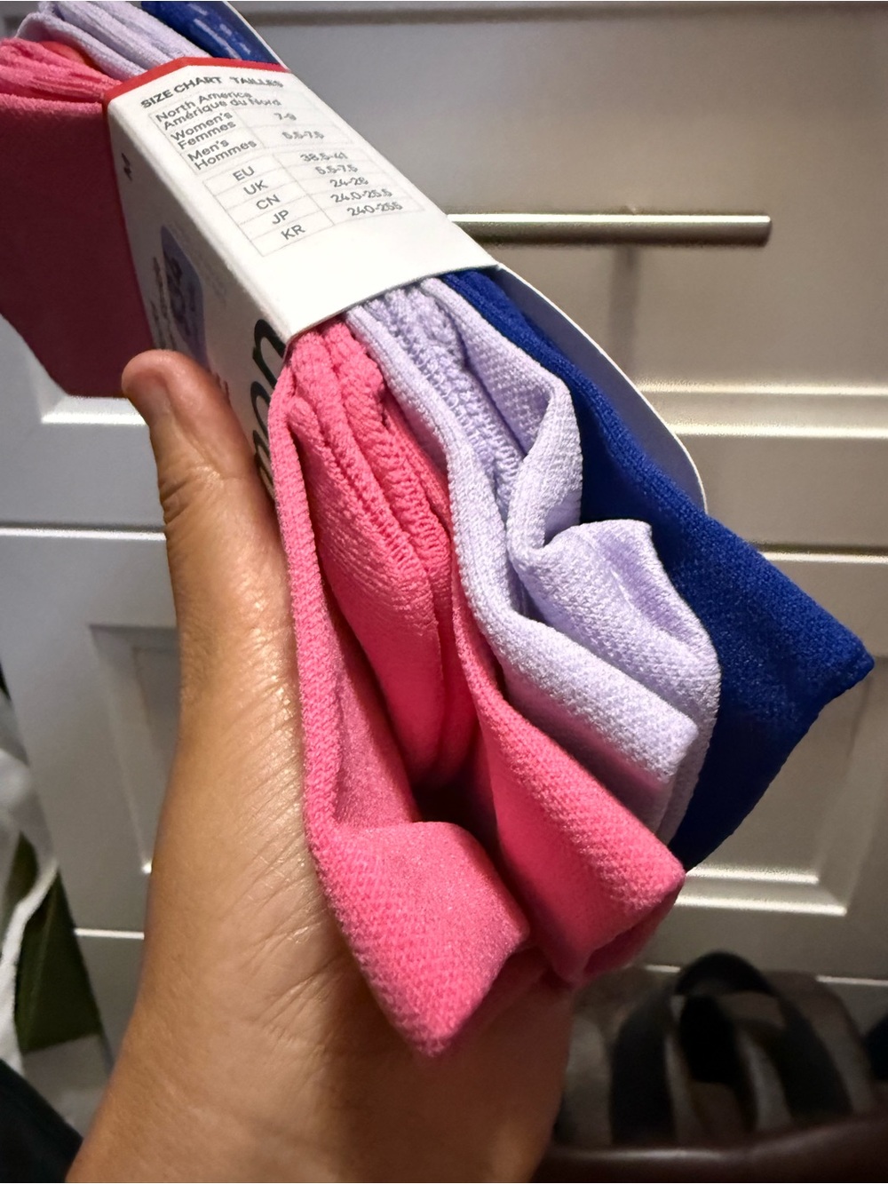 Lululemon women  3-Pack Cotton Blend Socks - Pink, Lavender & Blue
